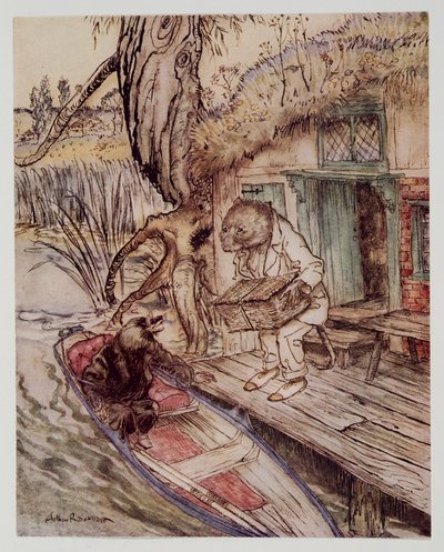 Så under føttene dine observerte han til Mole, da han passerte ned i båten, fra Wind in the Willows av Kenneth Grahame (1859 - 1932), pub. 1940 av Arthur Rackham
