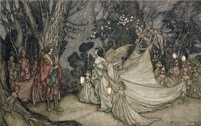 Møtet mellom Oberon og Titania av Arthur Rackham
