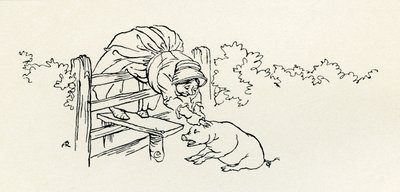 Den gamle kvinnen og grisen hennes av Arthur Rackham