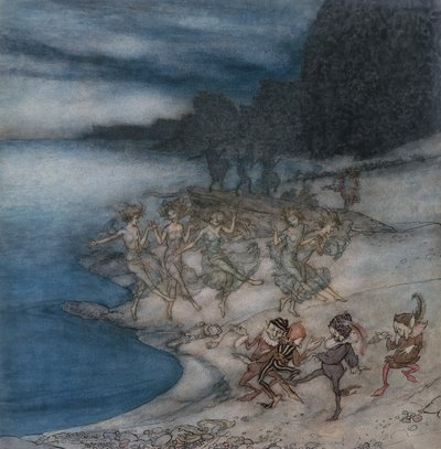 The Pert Fairies and The Dapper Elves (akvarell og penn og svart blekk) av Arthur Rackham