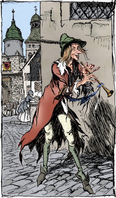 Pied Piper of Hamelin, 1934 av Arthur Rackham