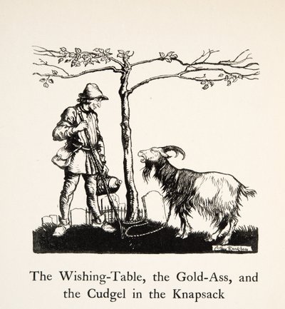 The Wishing Table, the Gold Asss and the Cudgel in the Snaps av Arthur Rackham