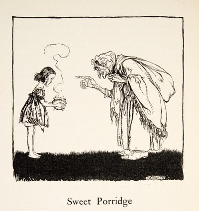 Den lille gikk og tok med seg esken, fra Little Brother & Little Sister and Other Tales av brødrene Grimm, pub.1917 (litho) av Arthur Rackham