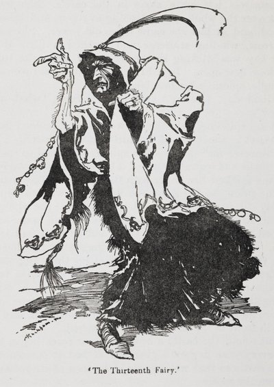 Den trettende feen fra Briar Rose (Sleeping Beauty) av Arthur Rackham