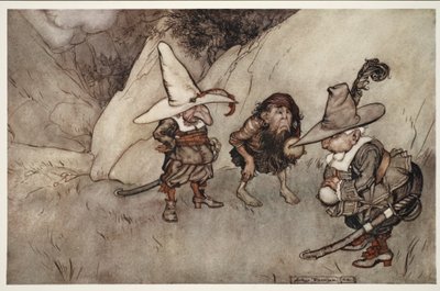 Visningene deres var også særegne... fra Rip Van Winkle av Washington Irving, pub. 1910 av Arthur Rackham