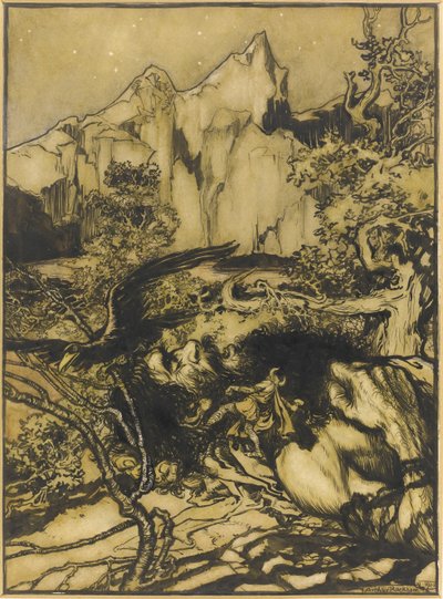Thors Journey to the Land of the Giants, 1901 av Arthur Rackham