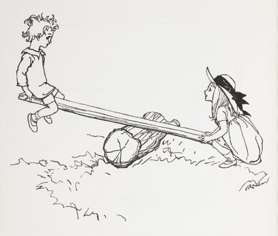 To barn på en se. av Arthur Rackham