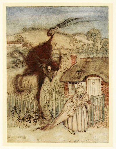 Vi vil! hun humret, I am in luck!, fra English Fairy Tales, pub. 1922 av Arthur Rackham