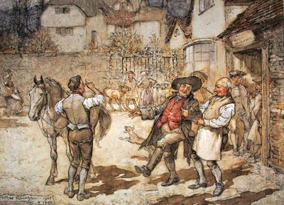 Når et sår av søyer hadde gitt en rimelig fortjeneste (penn & blekk og akvarell på papir) av Arthur Rackham