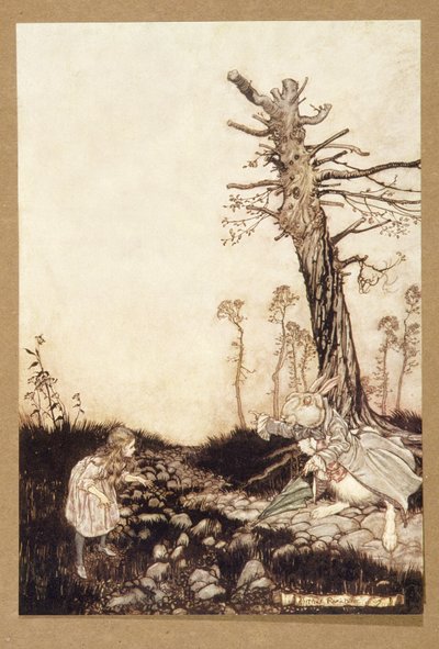 Hvorfor Mary Ann, hva gjør du her ute?, fra Alices Adventures in Wonderland, av Lewis Carroll, pub.1907 av Arthur Rackham