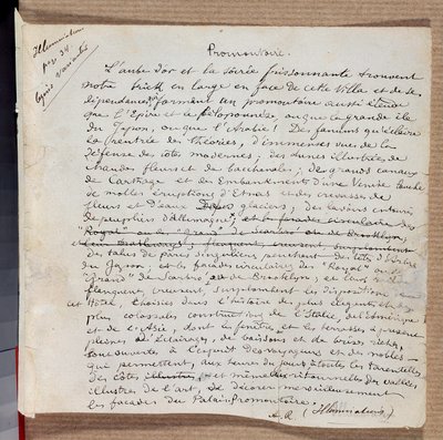 Manuskript til diktet "" Promonttoire"" av Arthur Rimbaud av Arthur Rimbaud