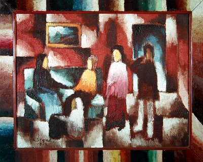 Interiør, 1918 av Arthur Segal