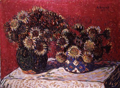 To vaser med blomster av Arthur Segal
