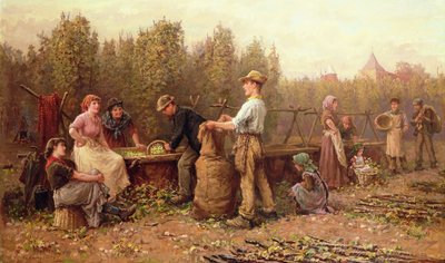 Humleplukkere, sent på 1800- eller begynnelsen av 1900-tallet av Arthur Verey