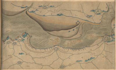 120 000. medfølgende. Orientert med nord til bunn. Relieff vist billedmessig. Bildekart. Hummel kjøp 1930, nr. 34. Viser området langs Qiantang-elven, spesielt delen av Hangzhou-bukten i Zhejiang-provinsen. Tilgjengelig også gjennom biblioteket o av Arthur W. Hummel