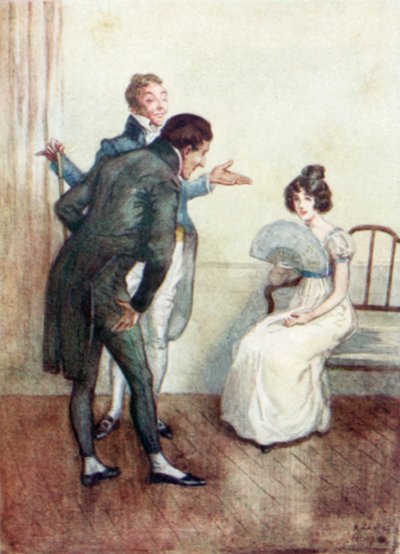 Illustrasjon for Northanger Abbey av Jane Austen av Arthur Wallis Mills