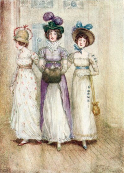 Illustrasjon for Northanger Abbey av Jane Austen av Arthur Wallis Mills