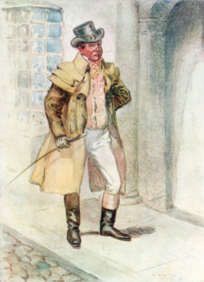 Illustrasjon for Northanger Abbey av Jane Austen av Arthur Wallis Mills
