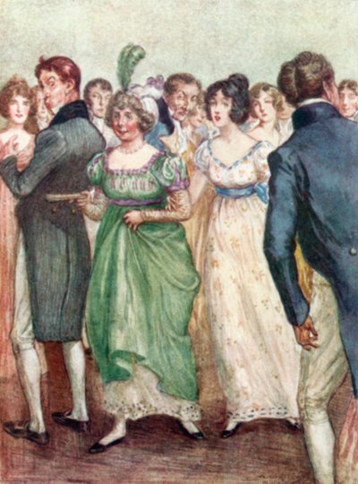 Illustrasjon for Northanger Abbey av Jane Austen av Arthur Wallis Mills