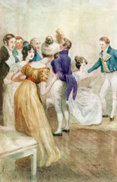 Illustrasjon for Northanger Abbey av Jane Austen av Arthur Wallis Mills