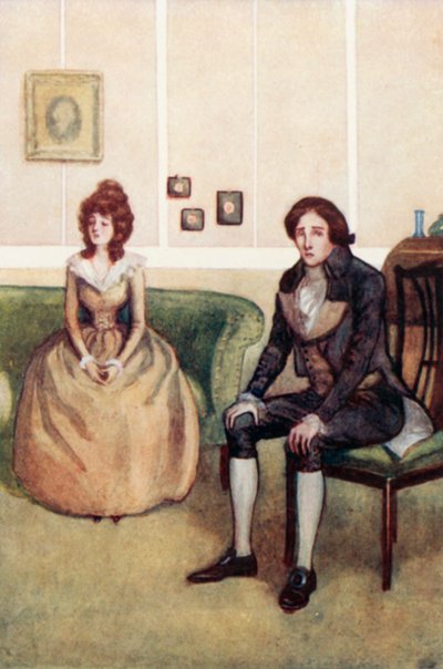 Illustrasjon for Sense and Sensibility av Jane Austen av Arthur Wallis Mills