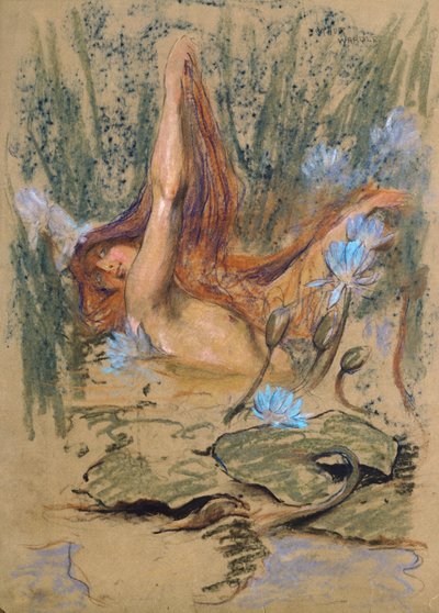 Nymphea, ca. 1890 (pastell, blyant og akvarell på papir) av Arthur Wardle