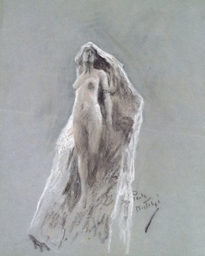 Spirit of the Peak, ca. 1890 (pastell på blått papir) av Arthur Wardle