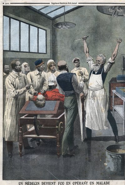 En kirurg ble gal mens han opererte en pasient på et sykehus i Razomin, Tsjita, Russland av Artist Unknown