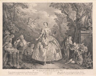 Danser i Paris ved hoffet til kong Ludvig XV i Angeville av Artist Unknown