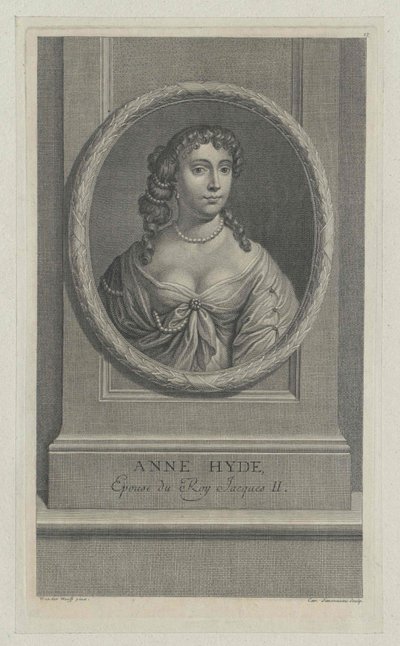 Hertuginne av York Anne Hyde (trykk) av Artist Unknown