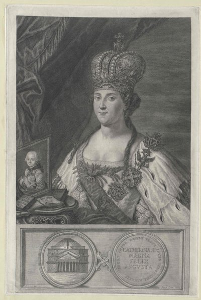 Russlands keiserinne Katarina II av Artist Unknown