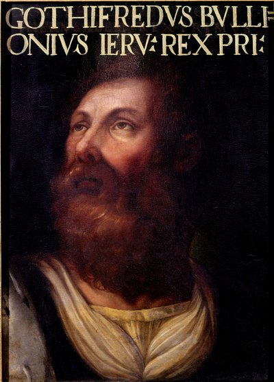 Første korstog: «Portrett av Godefroi (eller Godefroy) de Bouillon (1040/61–1100), hertug av Basse Lorraine.» Anonymt maleri. Firenze, Galleria degli Uffizi (Kontorer), Gioviana-samlingen. av Artist Unknown