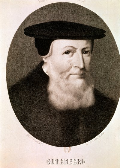 GUTENBERG Johannes: Portrett (etsing) av Artist Unknown