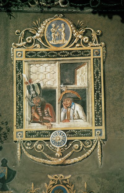 Hussarhuset-vinduetquot; Garmisch, Tyskland (freske) av Artist Unknown