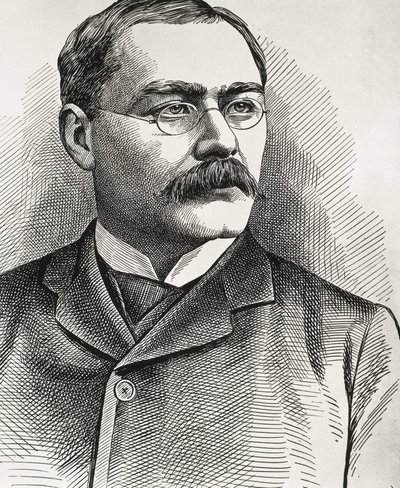 KIPLING, Rudyard (1865–1936). Britisk forfatter, født i India. Nobelprisen i litteratur 1907. Portrett av Kipling. Gravering. av Artist Unknown