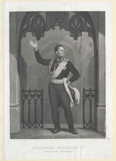 Kong Fredrik Wilhelm IV av Preussen av Artist Unknown