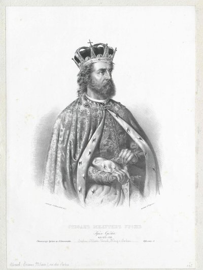 Serbias konge Stefan Urosch II av Artist Unknown