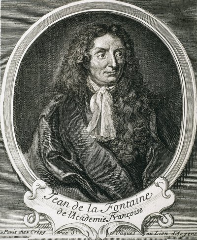 LA FONTAINE, Jean de (1621–1695). Engelsk forfatter. Etsning. av Artist Unknown
