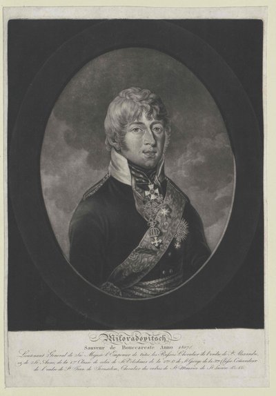 Mikhail Andreyevich grev Miloradovich av Artist Unknown