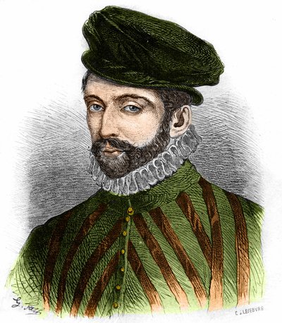 Portrett av Nicolas de Neufville, herre av Villeroi, fransk statsmann. av Artist Unknown