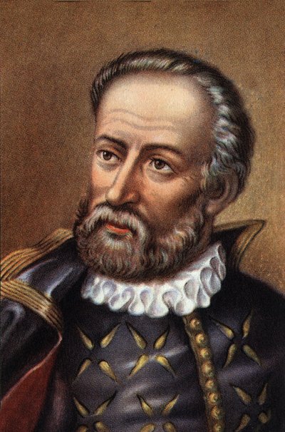 Portrett av Fernand de Magellan, portugisisk navigatør (chromo) av Artist Unknown