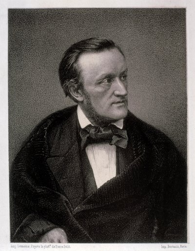 Portrett av Wilhelm Richard Wagner (etsing) av Artist Unknown