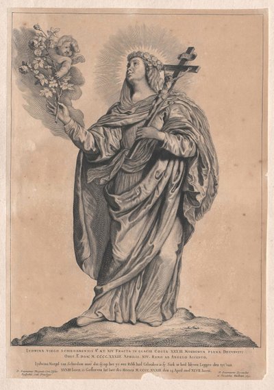 Den hellige Lidwina av Schiedam av Artist Unknown