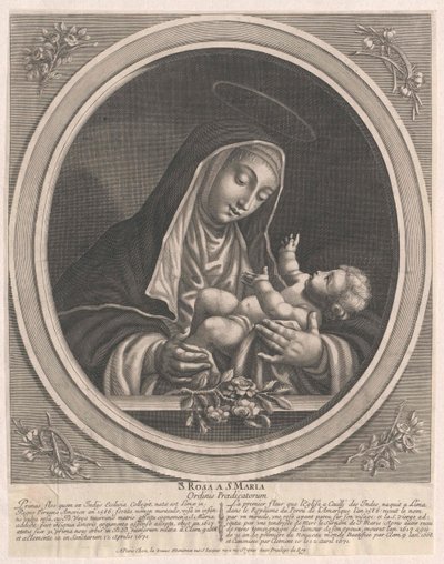 Den hellige Rosa av Lima av Artist Unknown