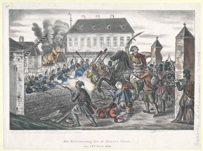 Angrepet på St. Marxer-linjen den 28. oktober 1848 av Artist Unknown