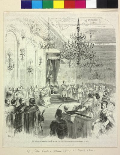 Innvielsen av den ungarske landdagen i Buda 6. april 1861 av grev George Apponyi av Artist Unknown