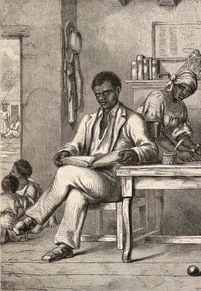 Toussaint L#39;Ouverture leser Abbé Raynals verk av Artist Unknown