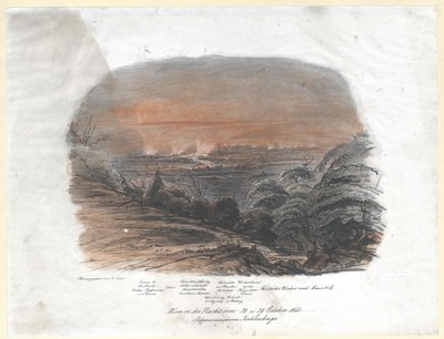 Wien om natten fra 28. og 29. oktober 1848. Opptegnelse fra Kahlenberge (toppen) av Artist Unknown
