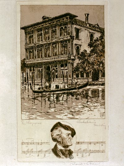 Wagner i Venezia (etsing) av Artist Unknown