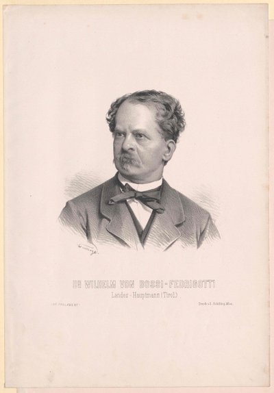 Wilhelm Bossi-Fedrigotti av Belmonte (trykk) av Artist Unknown